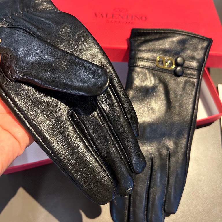 2023 new exclusive first  Valentino VALENTINO long touch screen women's gloves [original quality] official website synchronization Ms. new high-grade sheepskin gloves    goddess preferred can not be missed               