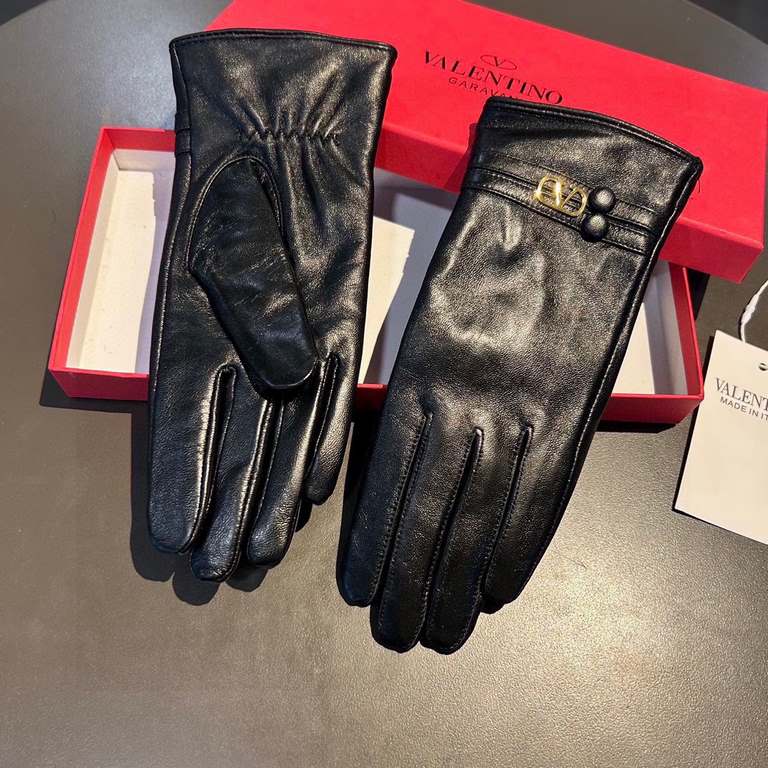 2023 new exclusive first  Valentino VALENTINO long touch screen women's gloves [original quality] official website synchronization Ms. new high-grade sheepskin gloves    goddess preferred can not be missed               