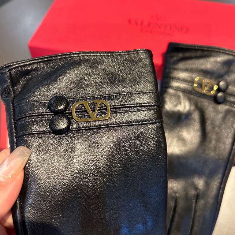 2023 new exclusive first  Valentino VALENTINO long touch screen women's gloves [original quality] official website synchronization Ms. new high-grade sheepskin gloves    goddess preferred can not be missed               