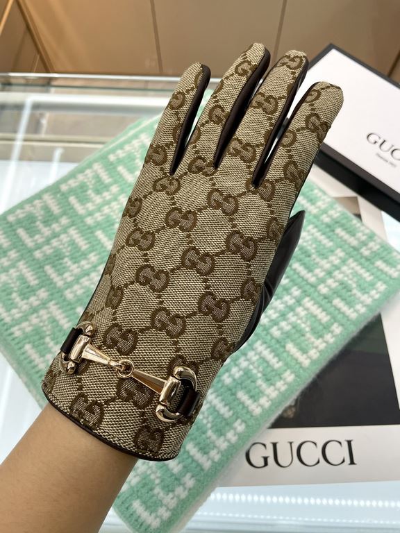 Gucci  burst to   [top original single] official website synchronization women's new high-grade sheepskin gloves     100% selection of imported lambskin lining velvet lining warmth and comfort better Leather luster brigh