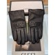 GUCCI new men's leather gloves, imported from Ethiopia touch screen sheepskin, the back of the hand at the personalized LOGO design, GUCCI and LOVED, small openings at the wrist to adjust the size of the total to make yo