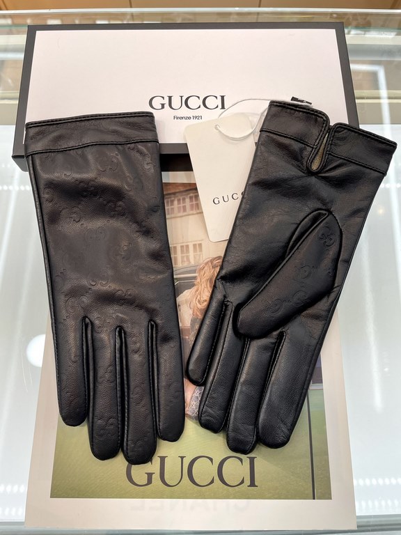 New exclusive first   Gucci GUCCI   [original quality] official website synchronization ladies new high-grade sheepskin gloves    goddess preferred can not be missed      hundred percent of the selection of imported shee