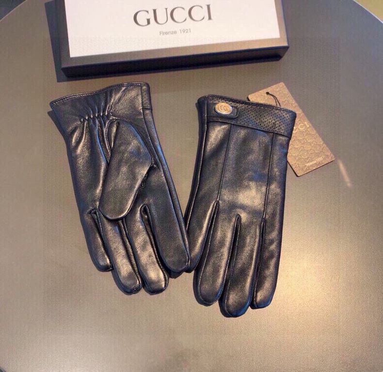 Packaging2022 new exclusive first   touch screen gloves men's gloves Gucci Gucci new high-grade sheepskin gloves    type of men preferred can not be missed    hundred percent selection of imported sheepskin Leather fine 