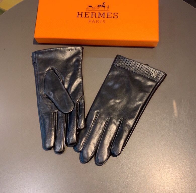 With packaging2022 new exclusive first  touch screen gloves Hermes (original quality) official website synchronization women's new high-grade sheepskin gloves    goddesses set of the United States preferred must be unmis