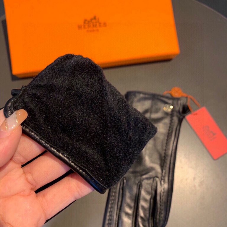 2022 new exclusive first  touch screen gloves Hermes (original quality) official website synchronization women's new high-grade sheepskin gloves    goddesses set of the United States preferred must be unmissable    100 p