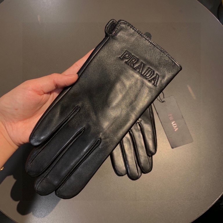 2023 new exclusive first   touch screen gloves Prada sheepskin gloves [original quality] official website synchronization women's new high-grade sheepskin gloves    goddess preferred can not be missed    hundred percent 