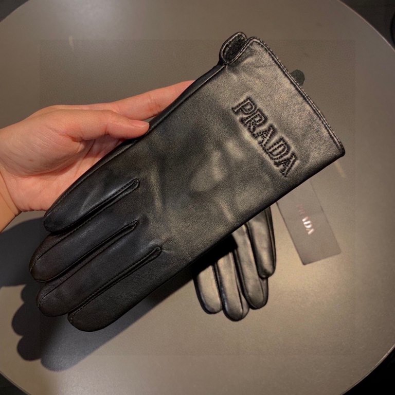 2023 new exclusive first   touch screen gloves Prada sheepskin gloves [original quality] official website synchronization women's new high-grade sheepskin gloves    goddess preferred can not be missed    hundred percent 