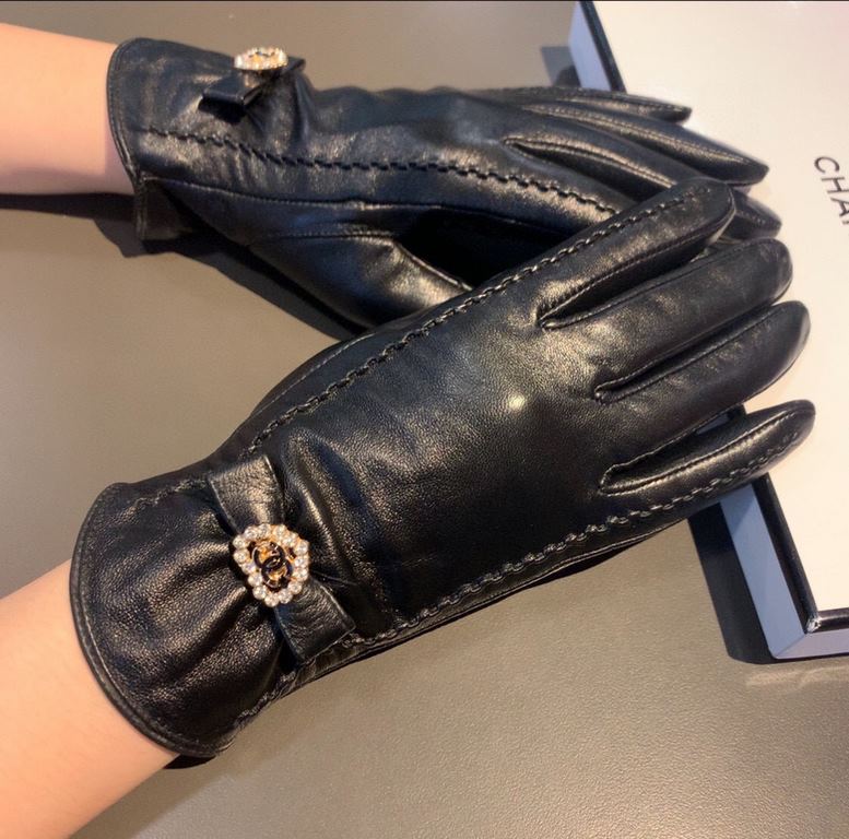 With packaging2022 new exclusive first  touch screen gloves Chanel Chanel [original quality] official synchronization Ms. new high-grade sheepskin gloves    goddess preferred can not be missed    hundred percent selectio