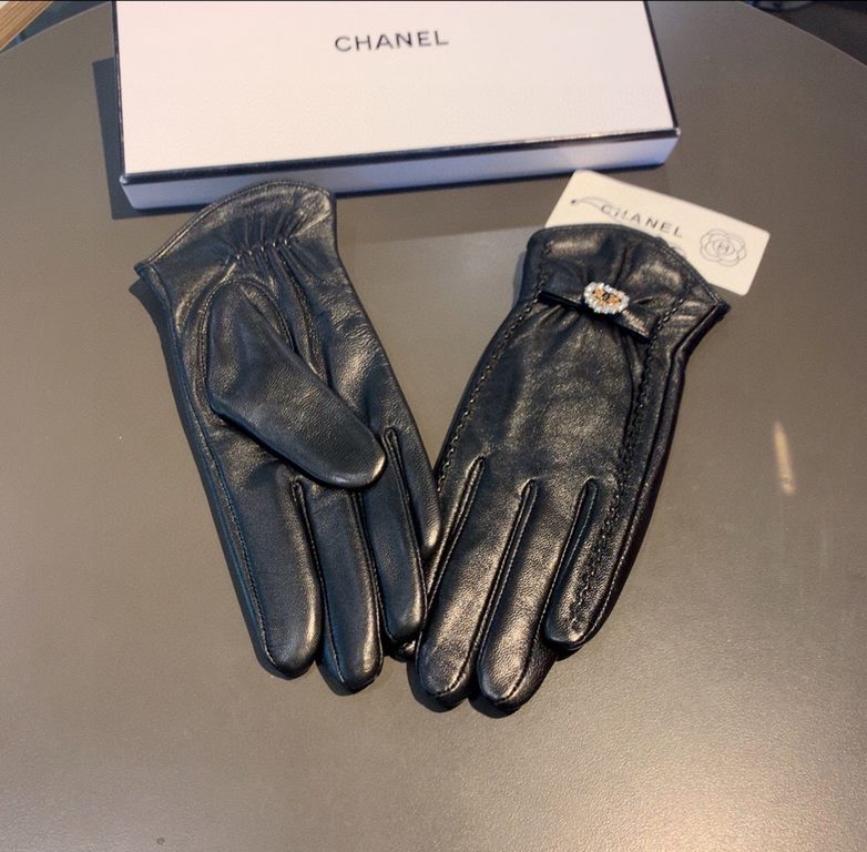 With packaging2022 new exclusive first  touch screen gloves Chanel Chanel [original quality] official synchronization Ms. new high-grade sheepskin gloves    goddess preferred can not be missed    hundred percent selectio