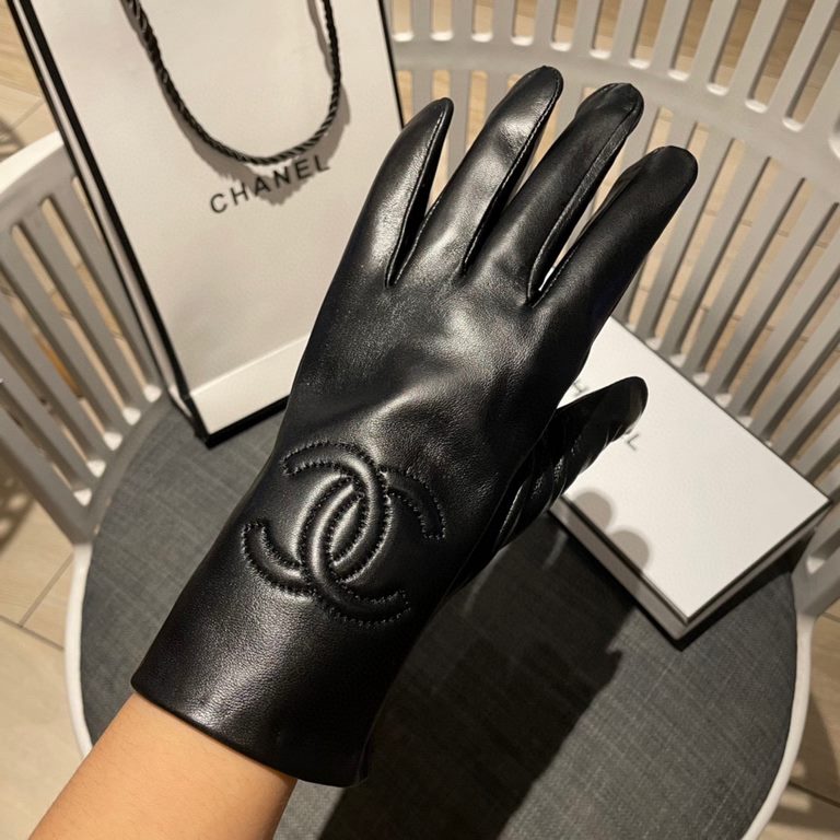 Chanel new women's gloves first-class sheepskin leather leather ultra-thin soft and comfortable special show hand-shaped    texture super groupSize average size