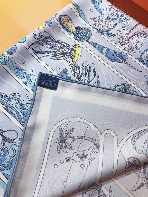 SHMS2342   Hermes 90cm Silk Square Scarf   Perfectly saturated with color, the industry's top prints are fine and unparalleled   Made of twill silk   hand-rolled edges cutting-edge craftsmanship, it's soft, lightweight a