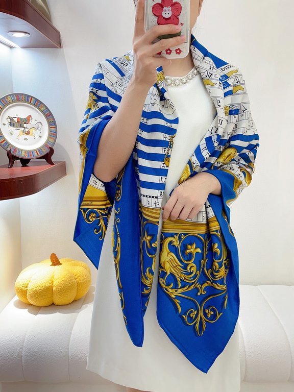 [Double-sided same color] Counter synchronization Hermes home buy all said good-looking [digital roulette wheel]  Recommended   top craft super value  Hermes counter explosion models   Cashmere square scarf  three-dimens