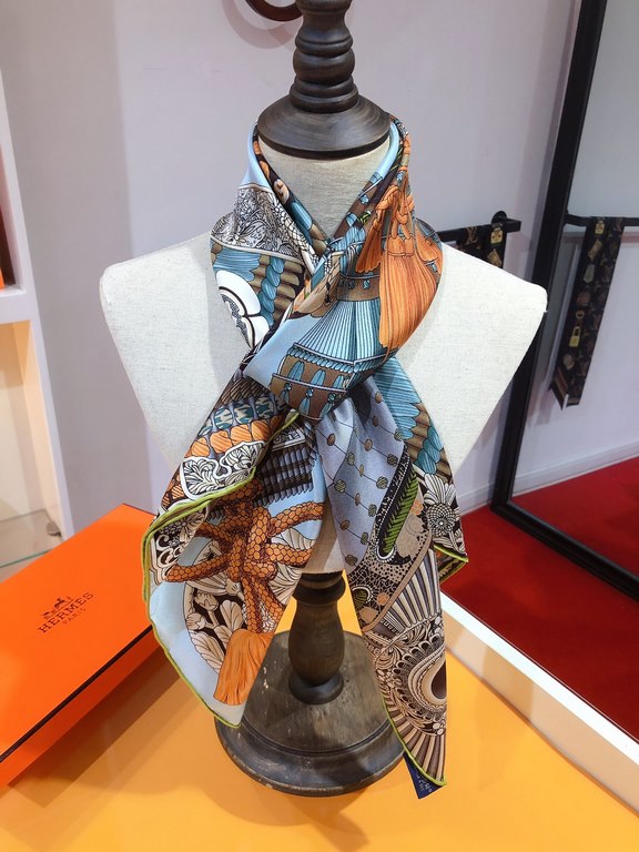 SHMS2148  Classic Arrival Hermes [Samurai's Clothing] 90cm silk version   Super fine one. Up to 48 color groups incorporated into one square scarf! Heavyweight silk to create On the quality of Hermes high-end square scar