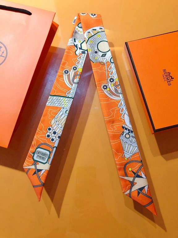 Price. PHMS2283   Hermes new Twilly [Scarf Odyssey]  top twill silk to create ultra-fine prints The handwriting is very clear Absolutely is the first choice for gift-giving for self-use   Ribbons can be wrapped around th