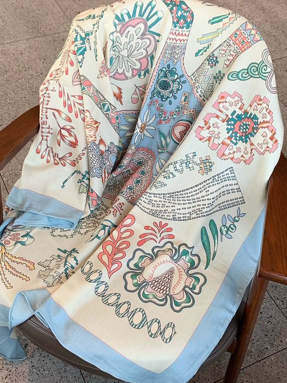 Price Hermes ~ autumn and winter with a good tool   top double-sided same color version of silk cashmere shawl! 1条等于2条】One shawl is equal to two】Eye-catching wonderful, pattern and color matching are super like, another 