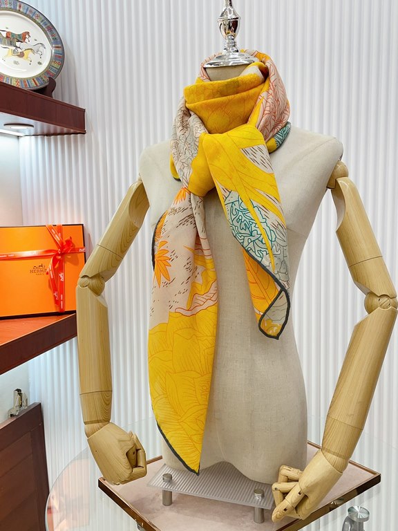 Price  New    HERMES bought all say good-looking   Recommended  [Tropical jungle version of Fubo140] cashmere square scarf, the top technology is super-valuable   Hermès counter explosion    three-dimensional presentatio