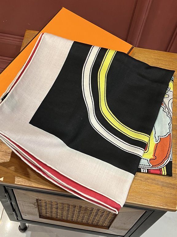 Price 2023 early fall new silk cashmere reversible same color large square scarf. hermes' BridesdeGala (magnificent bridle also translated by some as dressage saddle) series since 1957 by HugoGrygkar (Hugo Grygkar) debut