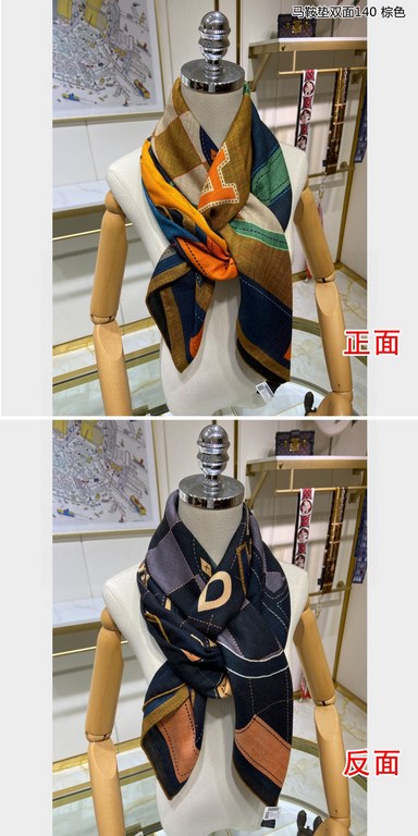 priceBought all say good-looking   recommended   [saddle pad double-sided 140] cashmere square scarf, double-sided dual-color dual-use, top craftsmanship value   Hermes counter models     three-dimensional presentation o