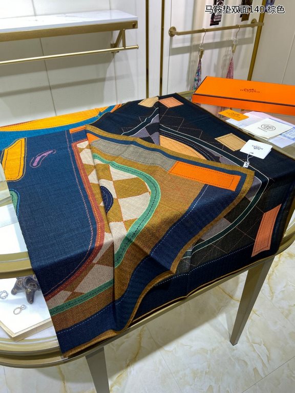 priceBought all say good-looking   recommended   [saddle pad double-sided 140] cashmere square scarf, double-sided dual-color dual-use, top craftsmanship value   Hermes counter models     three-dimensional presentation o