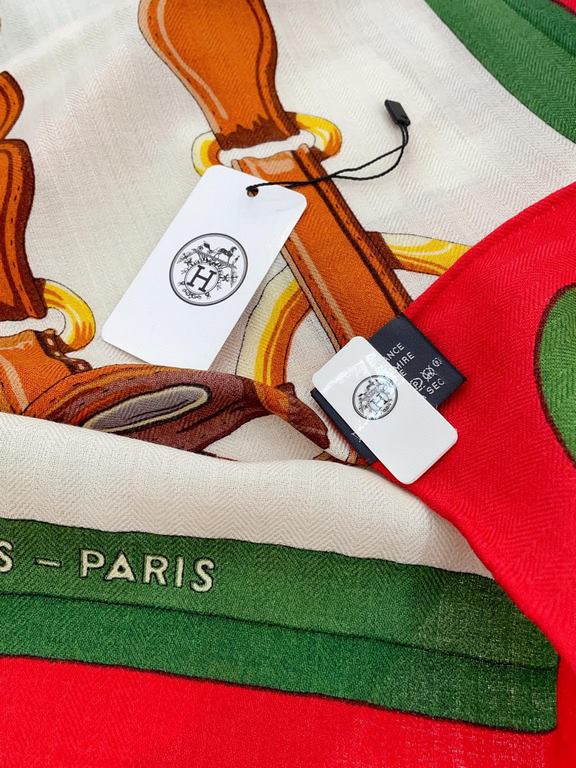 New    HERMES bought all say good-looking   Recommended  [Equestrian Training 140] cashmere square scarf, the top craft super value   Hermes counter pop    three-dimensional rendering of the pattern pattern in kind of hi