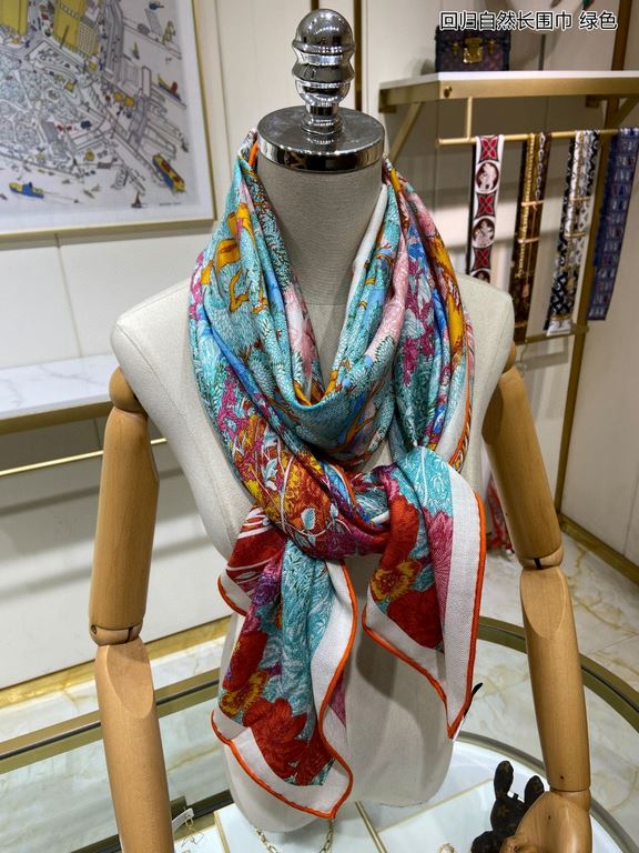 New         H family's newest counter staple [back to nature long scarf] rolled edge long scarf   Vacation and daily are very good with the model   order private flow 】 a see want to go on vacation   usually wear is also