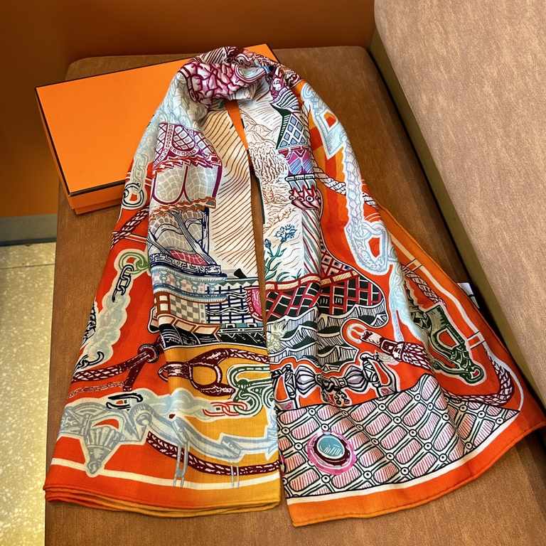 PriceA High-end Luxury Product ~~ Double Sided Heterochromatic Velvet Square ScarfHermes [Silk Scarf AdventureIt's extraordinary, it's high class! Very lifting! Forever plus points H fall and winter items! Various dressi