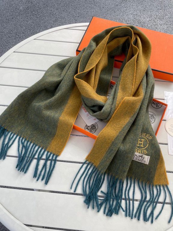 .  Hermes - Hermes Women's Colorblocking Cashmere Scarf  Heavily Recommended  100% top quality cashmere material  Very warm  Soft and skin-friendly, not tie the neck Classic two-sided design, one scarf two styles   Boys 