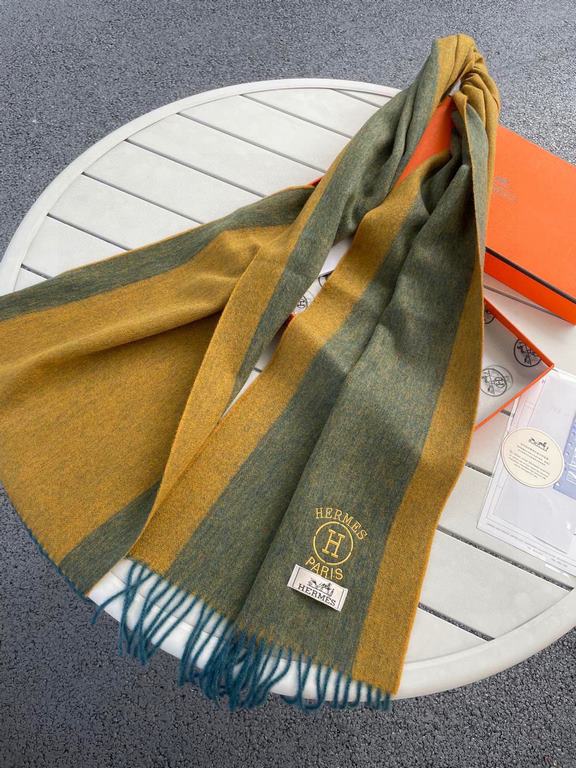 .  Hermes - Hermes Women's Colorblocking Cashmere Scarf  Heavily Recommended  100% top quality cashmere material  Very warm  Soft and skin-friendly, not tie the neck Classic two-sided design, one scarf two styles   Boys 