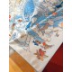 SHMS2278 Hermes [My Everything Among the Clouds] 90cm Silk Square Scarf, Is that a fish with butterfly wings Is that a carrot growing in the sky The two rabbits discuss these questions passionately, surrounded by a spiri