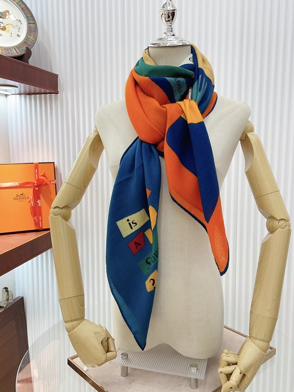 New    HERMES bought all say good-looking   Recommended  [Love Story 140] cashmere square scarf, the top craft super value   Hermes counter pop    three-dimensional rendering of the pattern pattern in kind grade is very 