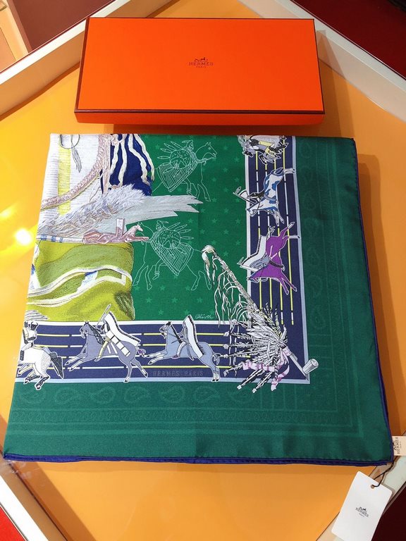 SHMS20109 Hermes 90cm [Pani la Shar Pawnee] new square scarf counter on sale    order fire offer  SVIP recommended 18mm double-sided color printing     stunning prints of the best silk      by no means ordinary printing 