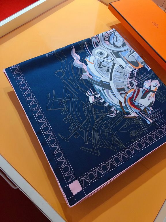 SHMS2313  Hermes [Mechanical Stallion] 90cm Silk Square Scarf, Hermes' must-have accessory can be worn in a variety of ways and goes well with any outfit. It can be worn around the neck or as a belt, hair tie or headscar