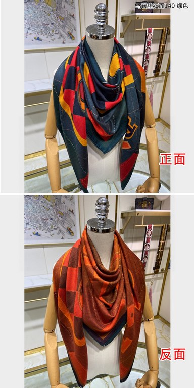 priceBought all say good-looking   recommended   [saddle pad double-sided 140] cashmere square scarf, double-sided dual-color dual-use, top craftsmanship value   Hermes counter models     three-dimensional presentation o