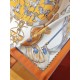 SHMS2272  Hermès [Stallions in Parade] 90cm silk square scarf draws its inspiration from catalog albums of equestrian paraphernalia published in the 19th century to create this image. The colorful objects hover around th