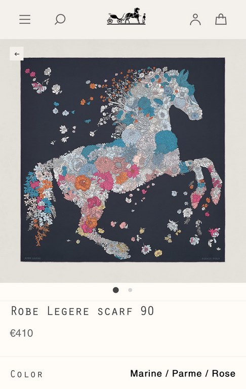 SHMS2275 First come, first served  Hermès' newest [Flora] 90cm silk square scarf  Spring is in the air, and a stallion rises up with hooves raised in a proud manner, just like the muse - Flora, the goddess of flowers, ar