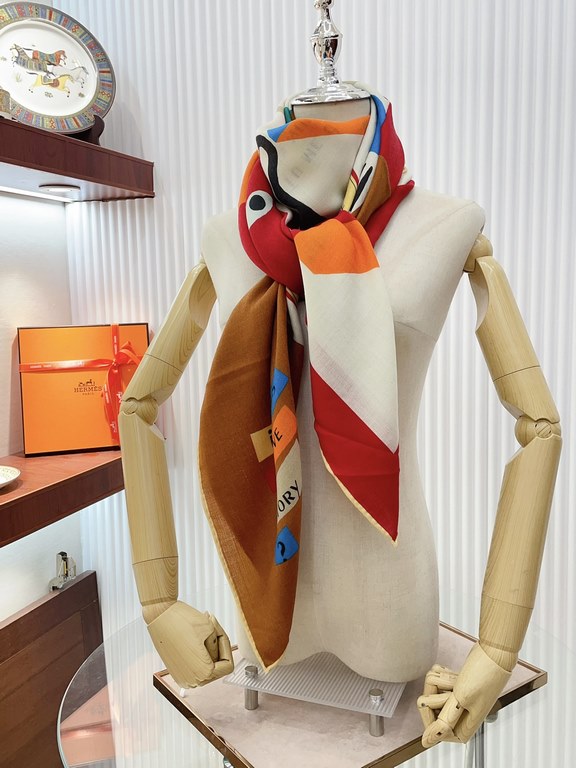 New    HERMES bought all say good-looking   Recommended  [Love Story 140] cashmere square scarf, the top craft super value   Hermes counter pop    three-dimensional rendering of the pattern pattern in kind grade is very 