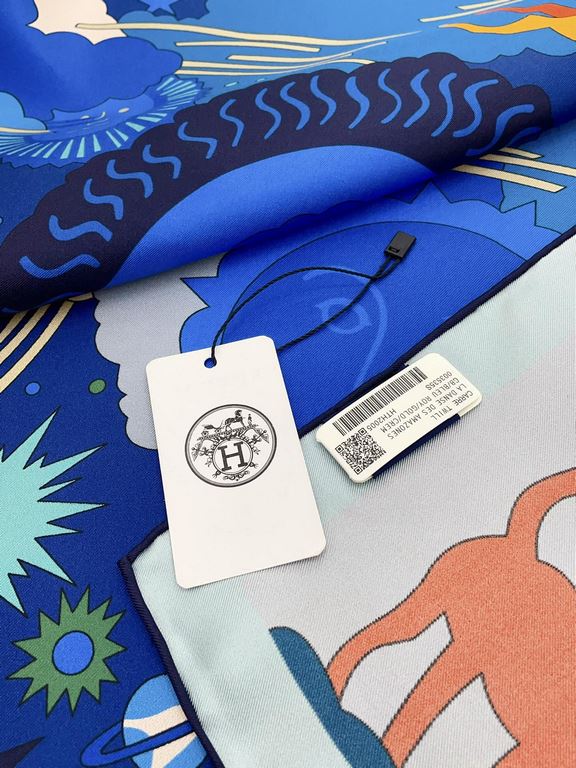 HERMES silk new     Bought all say good-looking   Recommended  [King of HERMES 90] silk small square scarf, the top craft super value   Hermes counter pop    three-dimensional rendering of the pattern pattern in kind of 