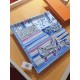 SHMS2320 ORIGINAL HERMES [RELAXED HOLIDAY] 90cm Silk Square Scarf  The sound of waves on the seashore, the breeze gently ruffles the pine trees. Step onto the fine, soft sand and enjoy the scent of the ocean and the midd