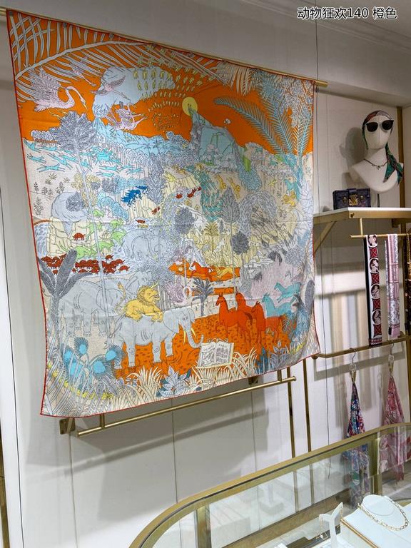 priceBought are said to look good   recommended   [Animal Mania 140] cashmere square scarf, top craftsmanship value   Hermes counter burst models     three-dimensional presentation pattern grain physical grade is extreme