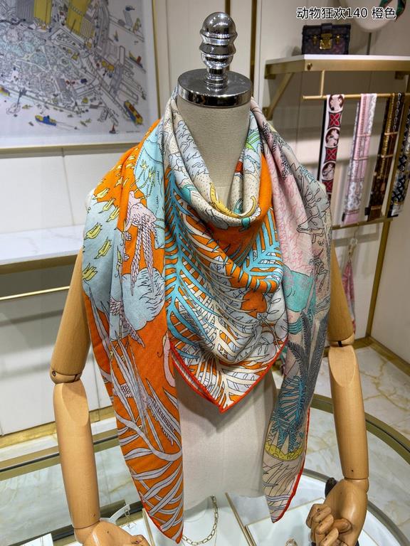 priceBought are said to look good   recommended   [Animal Mania 140] cashmere square scarf, top craftsmanship value   Hermes counter burst models     three-dimensional presentation pattern grain physical grade is extreme