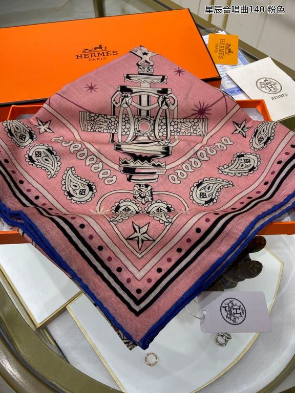 priceCashmere new    Buy all say good-looking   Recommended  [Star Chorus 140] cashmere square scarf, top craftsmanship value   Hermes counter models    three-dimensional presentation of the pattern pattern in kind grade