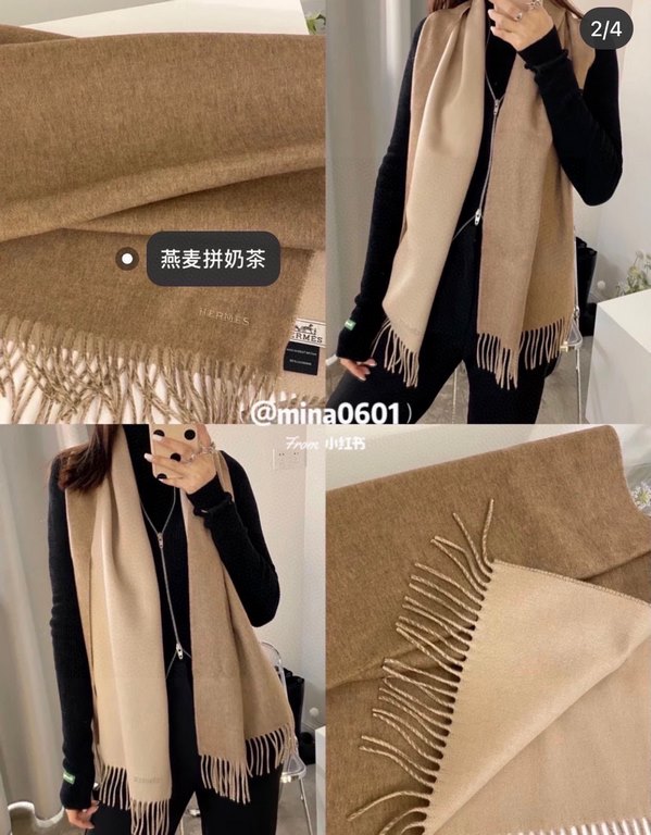 PriceHERMES   Hermes 2023 Paris fashion show business men and women universal double-sided cashmere shawl   OEM selected the best ultra-fine cashmere fibers for hand combing time-consuming and labor-intensive, and then s