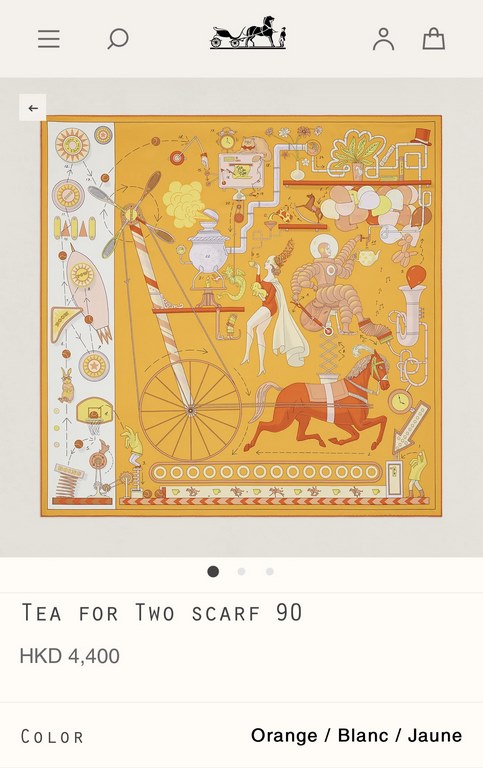 SHMS2305 ORIGINAL HERMES [Afternoon Tea for Two] 90cm Silk Square Scarf  Jonathan Burton's creation of a superheroine needs a cup of Afternoon Tea with magical vitamins in order to continue to work her helmeted winged ma