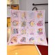 SHMS2316 Original HERMES [Stallion Prism] 90cm Silk Square Scarf  The designer depicted sixteen stallions on the square scarf, combining Hermès' cherished animals with a wide range of leisure activities, meticulously ren