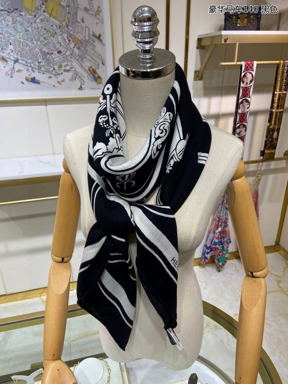 priceCashmere new    said good-looking   Recommended   [Luxury Carriage 140] cashmere square scarf, the top craftsmanship value   Hermes counter models    three-dimensional presentation of the pattern pattern in kind gra