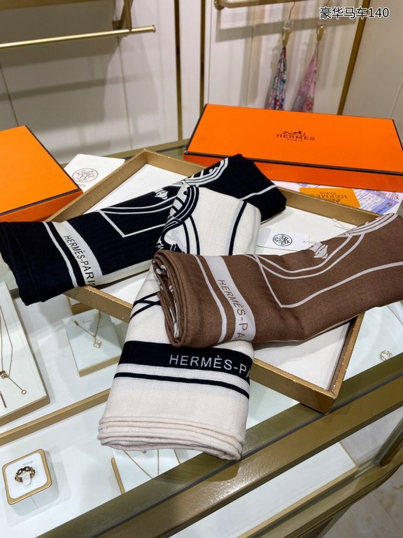 priceCashmere new    said good-looking   Recommended   [Luxury Carriage 140] cashmere square scarf, the top craftsmanship value   Hermes counter models    three-dimensional presentation of the pattern pattern in kind gra