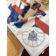 SHMS2326 ORIGINAL HERMES [JUMPING SPRINGS] 90cm Silk Square Scarf  This is a bold interpretation of the classic spring motif, with all the decorative details of the carriage - bees, Knights of the Grand Cross of the Legi