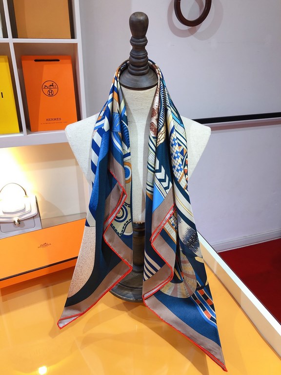 Price  SHMS2345   Hermes [Fantasy Saddle] 90cm Silk Square Scarf   This super beautiful saddle print silk scarf   is made of twill silk   hand rolled edges cutting-edge craftsmanship, it's soft and lightweight, easy to w