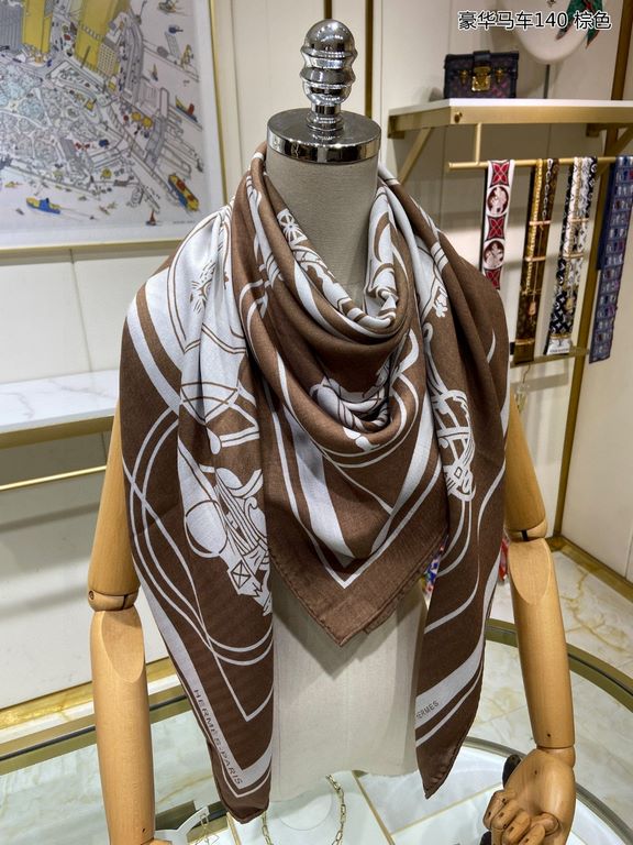 priceBought are said to look good   recommended   [luxury carriage 140] cashmere square scarf, top craftsmanship value   Hermes counter burst models     three-dimensional presentation of the pattern pattern in kind grade