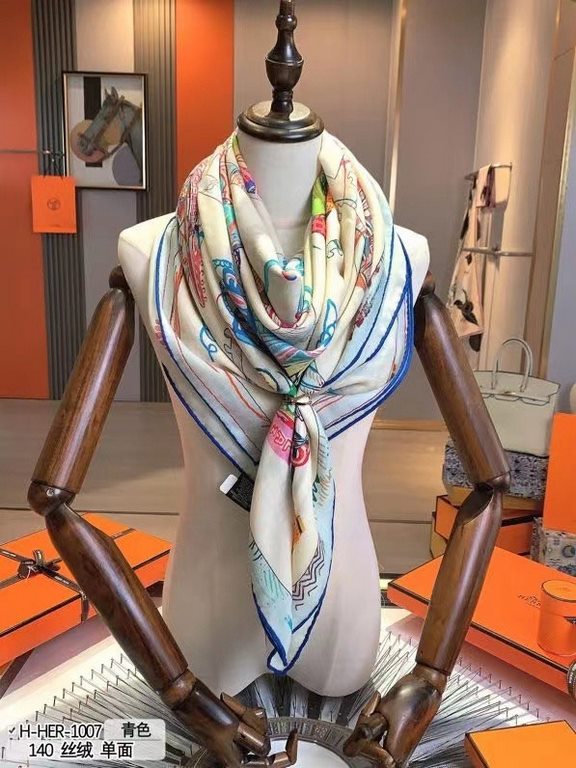 price[H-HER-1007] cashmere new buy said good-looking  recommended  140 velvet square scarf, top craftsmanship value  Hermès counter explosion three-dimensional rendering pattern pattern texture in kind grade is extremely